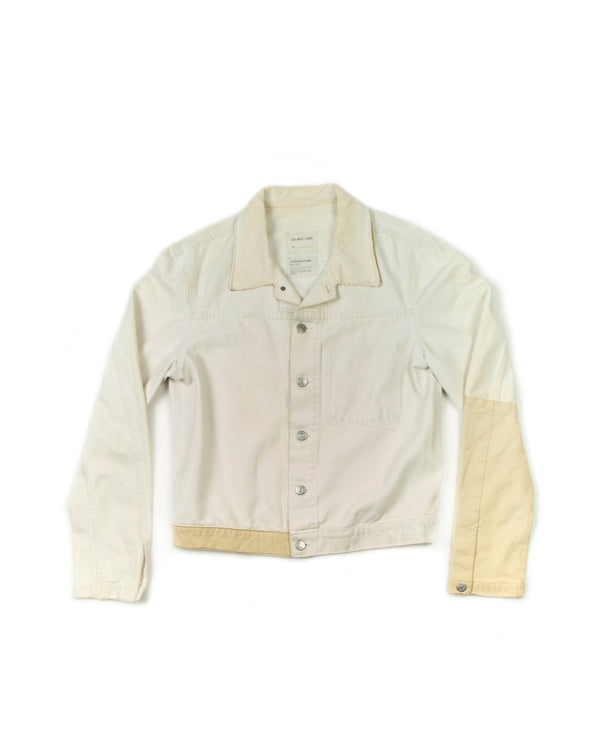 03ss Helmut Lang Cream Leather Denim Jacket